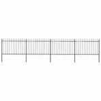 Garden Fence with Spear Top Steel 671x120 cm Black