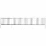 Garden Fence with Spear Top Steel 714.5x120 cm Black