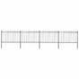 Garden Fence with Spear Top Steel 671x120 cm Black