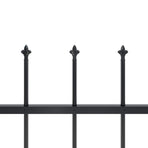 Garden Fence with Spear Top Steel 671x120 cm Black