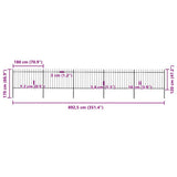 Garden Fence with Spear Top Steel 892.5x120 cm Black