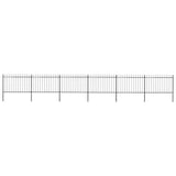 Garden Fence with Spear Top Steel 1070x120 cm Black