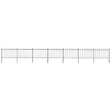 Garden Fence with Spear Top Steel 1248x120 cm Black