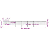 Garden Fence with Spear Top Steel 1248x120 cm Black - 45-Degree Angle