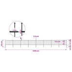 Garden Fence with Spear Top Steel 1339x120 cm Black