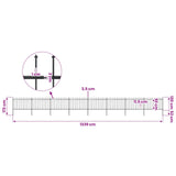Garden Fence with Spear Top Steel 1339x120 cm Black - 45-Degree Angle