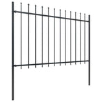Garden Fence with Spear Top Steel 1506x120 cm Black