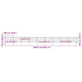 Garden Fence with Spear Top Steel 1603.5x120 cm Black - 45-Degree Angle