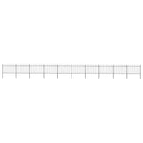 Garden Fence with Spear Top Steel 1781.5x120 cm Black