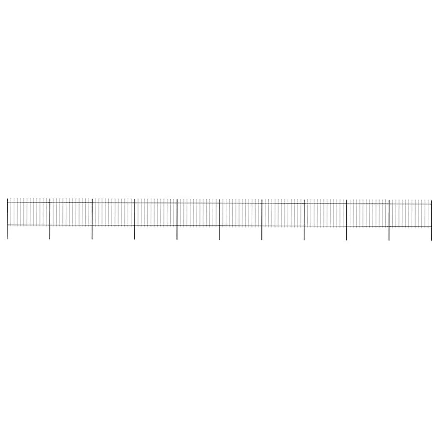 Garden Fence with Spear Top Steel 1673x120 cm Black