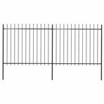 Garden Fence with Spear Top Steel 337x150 cm Black