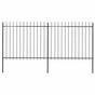 Garden Fence with Spear Top Steel 337x150 cm Black