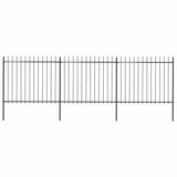 Garden Fence with Spear Top Steel 537x150 cm Black