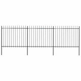 Garden Fence with Spear Top Steel 537x150 cm Black