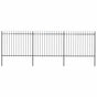Garden Fence with Spear Top Steel 504x150 cm Black