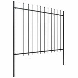Garden Fence with Spear Top Steel 537x150 cm Black
