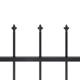 Garden Fence with Spear Top Steel 537x150 cm Black - Top-Down View
