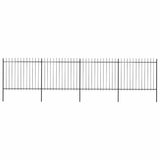 Garden Fence with Spear Top Steel 714.5x150 cm Black