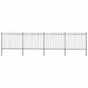 Garden Fence with Spear Top Steel 671x150 cm Black