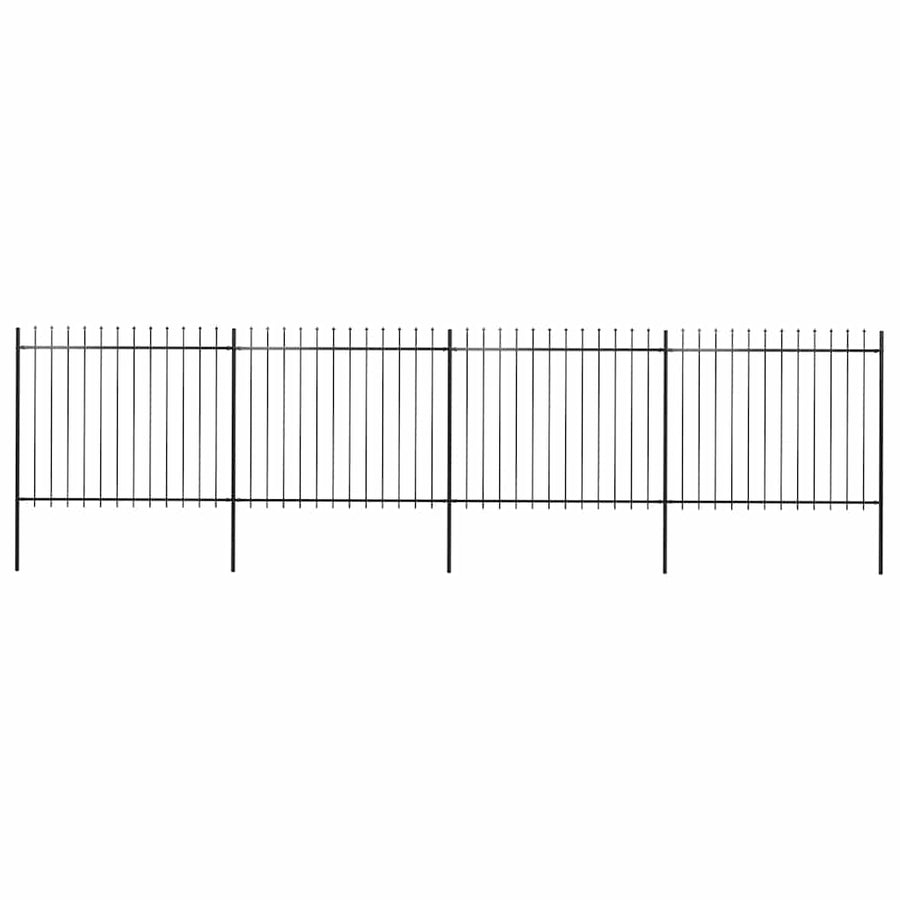 Garden Fence with Spear Top Steel 671x150 cm Black