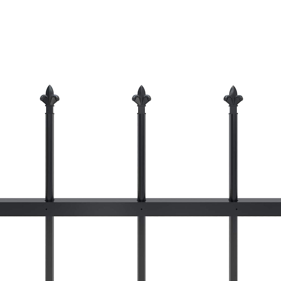 Garden Fence with Spear Top Steel 671x150 cm Black