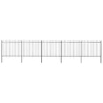 Garden Fence with Spear Top Steel 838x150 cm Black