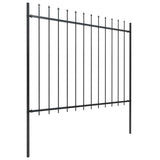 Garden Fence with Spear Top Steel 892.5x150 cm Black