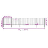 Garden Fence with Spear Top Steel 892.5x150 cm Black