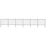 Garden Fence with Spear Top Steel 1070x150 cm Black