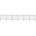 Garden Fence with Spear Top Steel 1005x150 cm Black