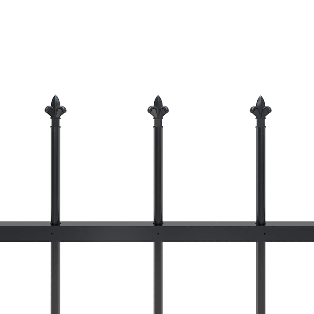 Garden Fence with Spear Top Steel 1070x150 cm Black