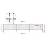 Garden Fence with Spear Top Steel 1005x150 cm Black