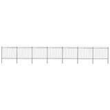 Garden Fence with Spear Top Steel 1248x150 cm Black