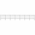 Garden Fence with Spear Top Steel 1172x150 cm Black