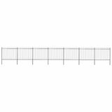 Garden Fence with Spear Top Steel 1248x150 cm Black