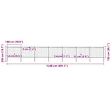 Garden Fence with Spear Top Steel 1248x150 cm Black - 45-Degree Angle