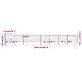 Garden Fence with Spear Top Steel 1426x150 cm Black - 45-Degree Angle