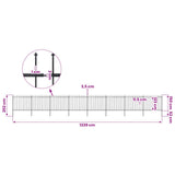 Garden Fence with Spear Top Steel 1339x150 cm Black - 45-Degree Angle