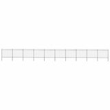 Garden Fence with Spear Top Steel 1781.5x150 cm Black