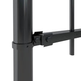Garden Fence with Spear Top Steel 1781.5x150 cm Black - Side View