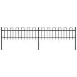 Garden Fence with Hoop Top Steel 359x60 cm Black