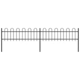 Garden Fence with Hoop Top Steel 359x60 cm Black