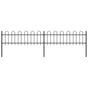 Garden Fence with Hoop Top Steel 337x60 cm Black