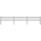 Garden Fence with Hoop Top Steel 537x60 cm Black