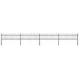 Garden Fence with Hoop Top Steel 714.5x60 cm Black