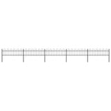 Garden Fence with Hoop Top Steel 892.5x60 cm Black