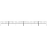 Garden Fence with Hoop Top Steel 1070x60 cm Black