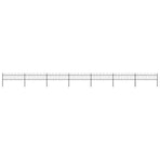 Garden Fence with Hoop Top Steel 1172x60 cm Black
