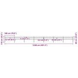 Garden Fence with Hoop Top Steel 1248x60 cm Black