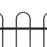 Garden Fence with Hoop Top Steel 1781.5x60 cm Black - Side View